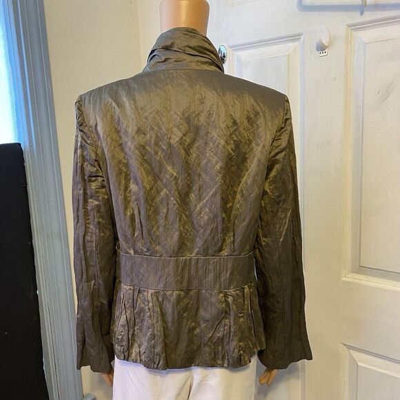 Christopher & Banks Women's Jacket Sz M Khaki Snap Career Office Secretary Work - Picture 7 of 7